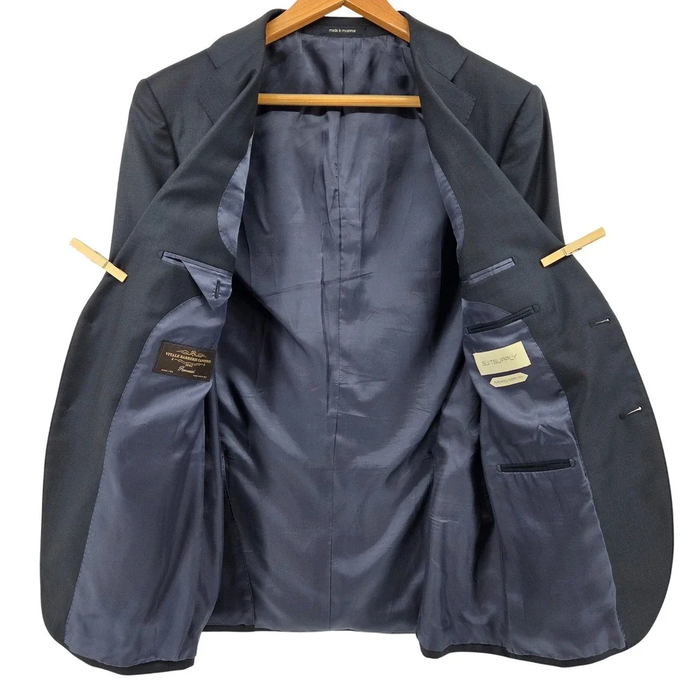 Suitsupply Lazio Navy Blue Suit Jacket Blazer 42R Pure Wool Super‎ 110s